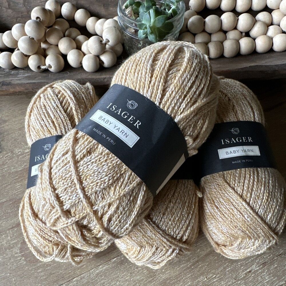 Isager Baby Yarn Alpaca Pima Cotton Blend Color 59 Lot of 4 Made in Peru
